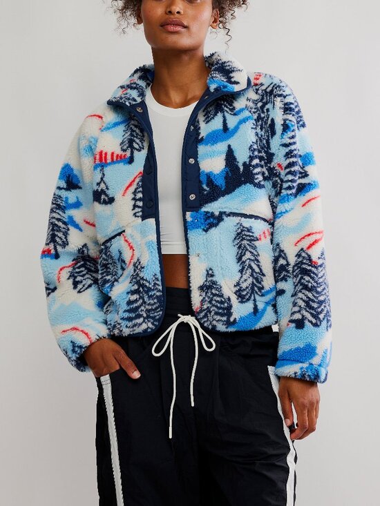 FP Movement by Free People Jackets & Blazers - FP MOVEMENT Hit The Slopes Printed Fleece Jacket / Alpine Combo